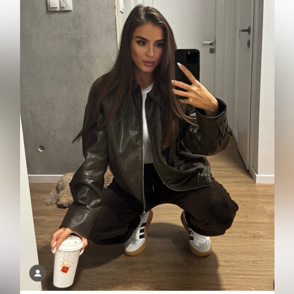 TREND NEW  ZARA FAUX LEATHER HIGH COLLAR BOMBER JACKET 
🚨FIRM PRICE NO DISCOUNT - Picture 14 of 16